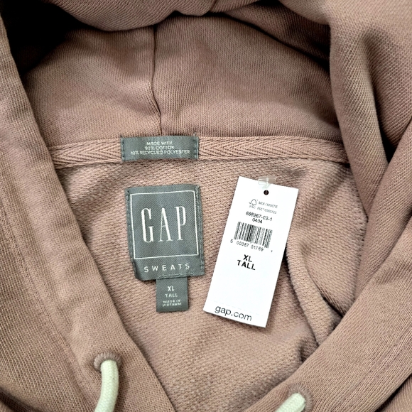 GAP Blush Pink Cropped Boxy Hoodie Sweatshirt Women's XL Tall - Picture 3 of 5